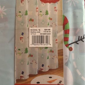 Christmas shower curtain.